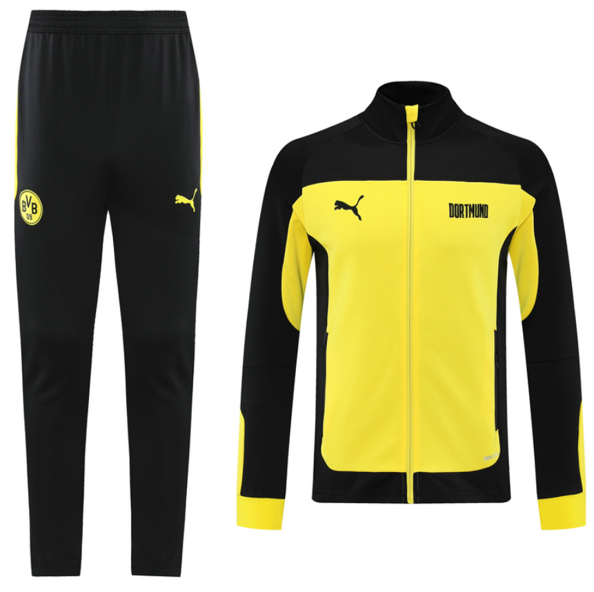 2021/22 Dortmund Black Yellow Training Kits Jacket with Trousers